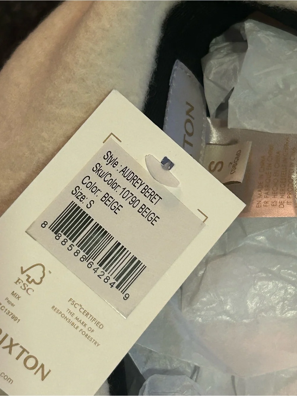 Brixton Women's Light Cream Wool Beret